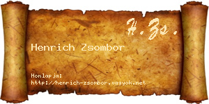 Henrich Zsombor névjegykártya